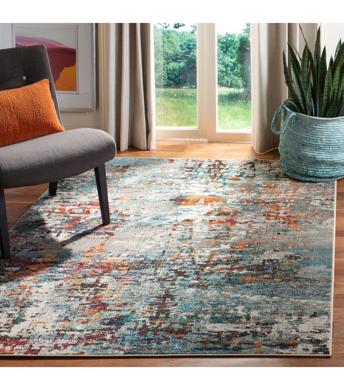 Safavieh Madison 471 Grey / Blue 4' X 6' Sm. Rectangle