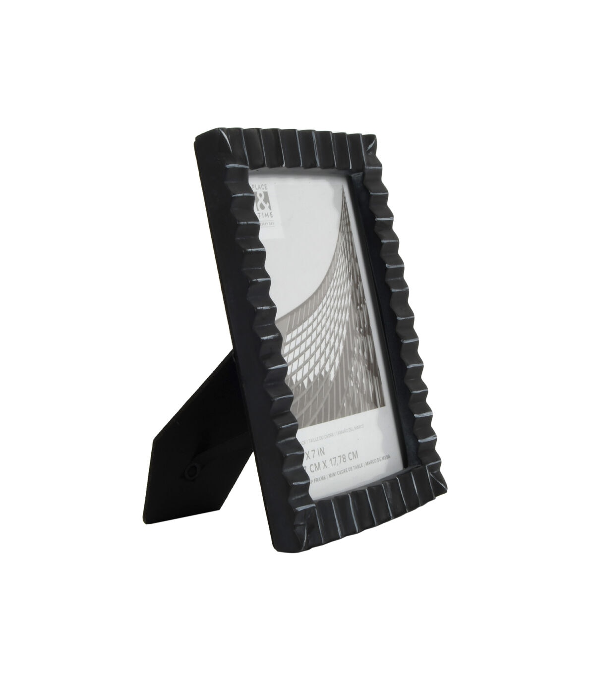 5 x 7 Distressed Black Sculpted Tabletop Picture Frame by Place & Time