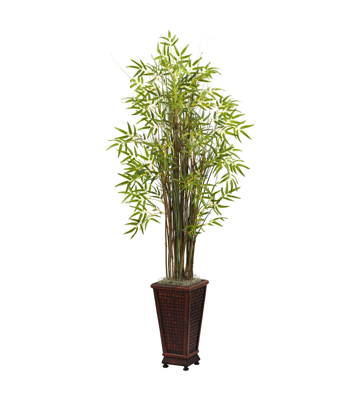 Nearly Natural 5.5' Grass Bamboo Plant With Decorative Planter