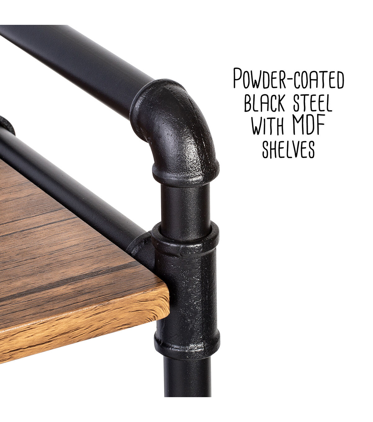 Honey Can Do 4 Tier Industrial Bookshelf Black