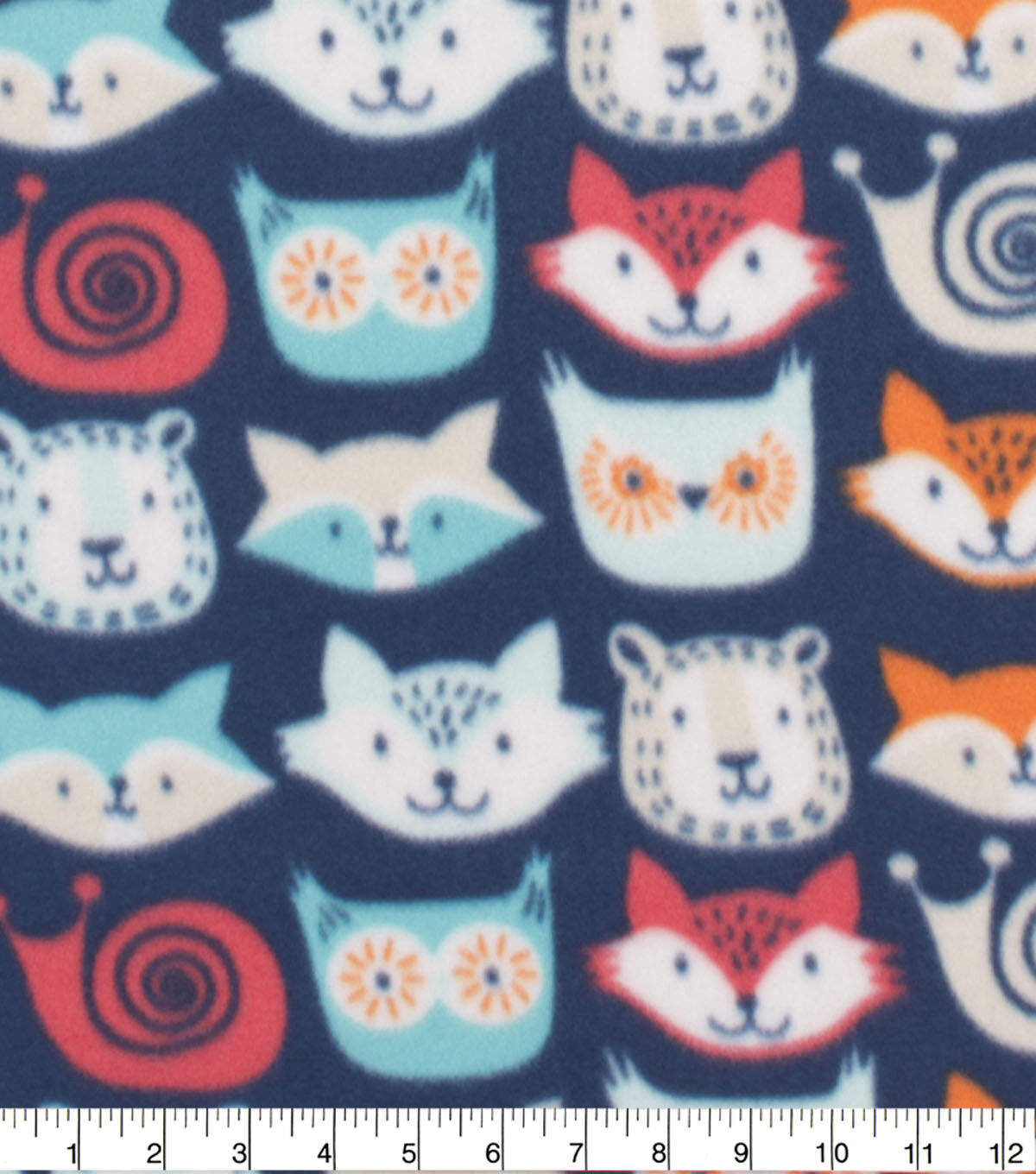 Blizzard Fleece Fabric Woodland Portrait Faces