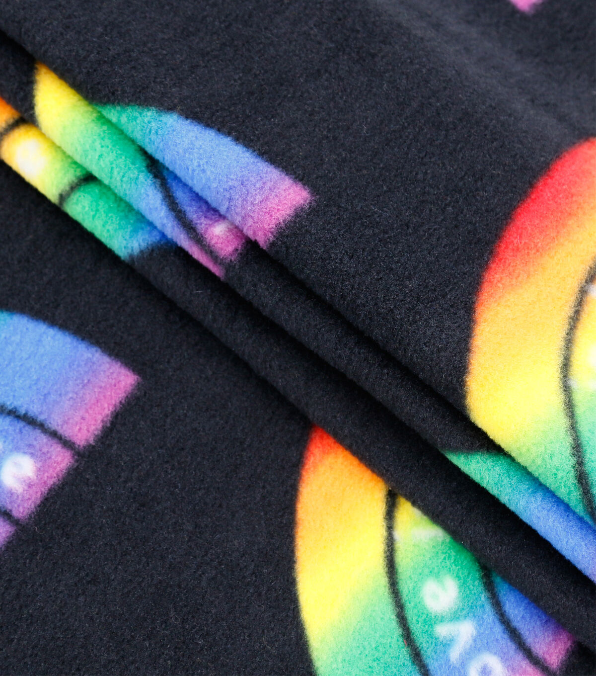 Pride Rainbow Words Anti Pill Fleece Fabric