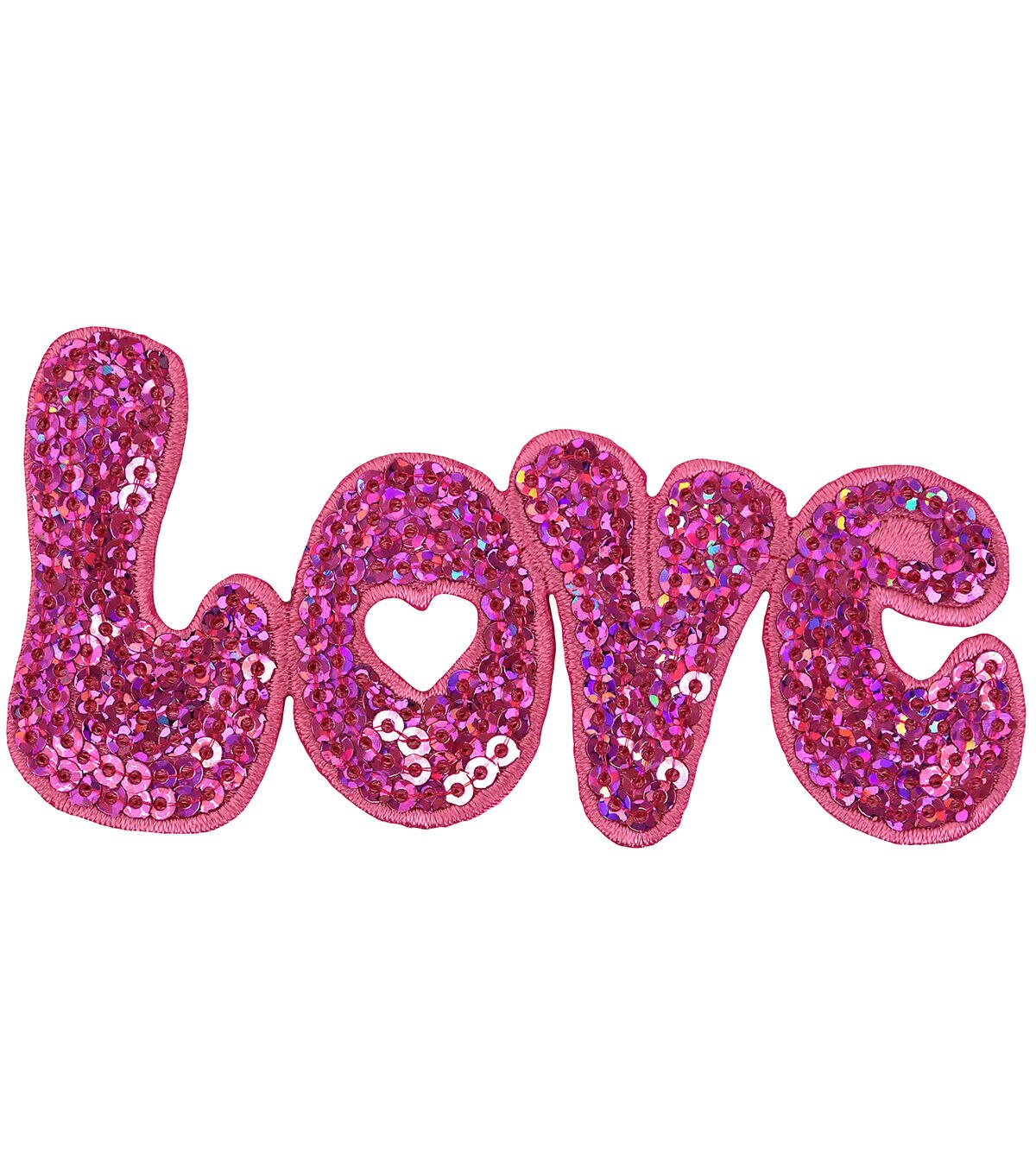 Simplicity 3.5 Pink Sequin Love Iron On Patch