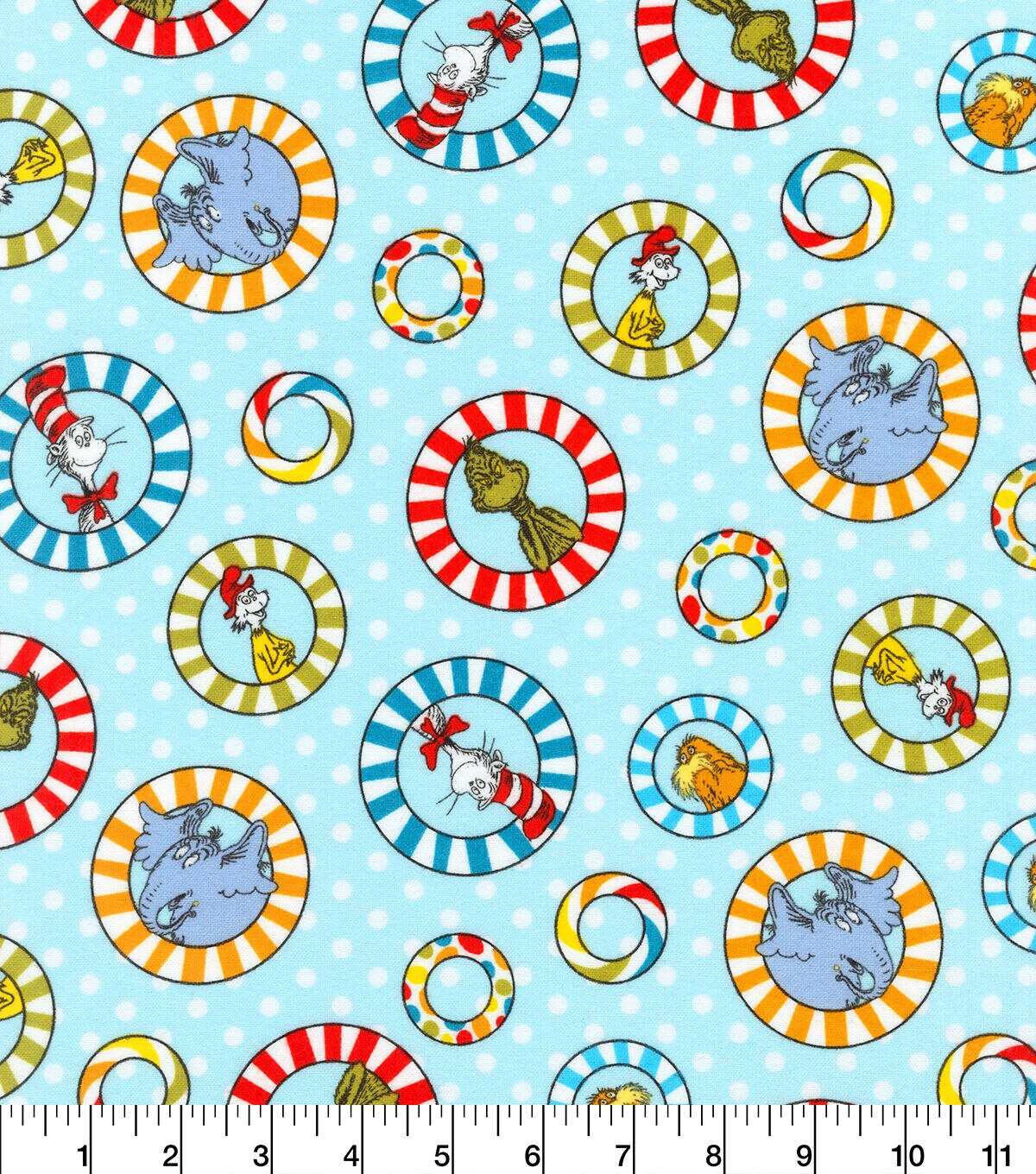 Robert Kaufman Dr. Seuss Flannel Fabric Tossed Character