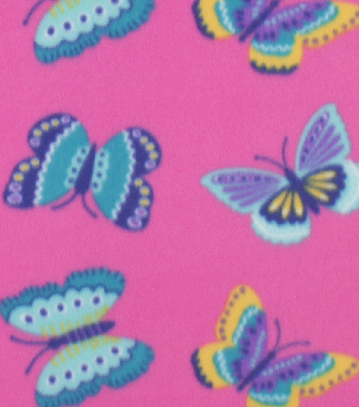 Butterfly on Pink Blizzard Fleece Fabric