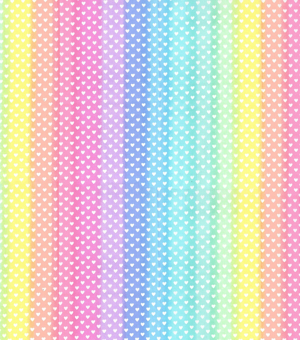 Fabric Traditions Rainbow Stripe Hearts Novelty Cotton Fabric