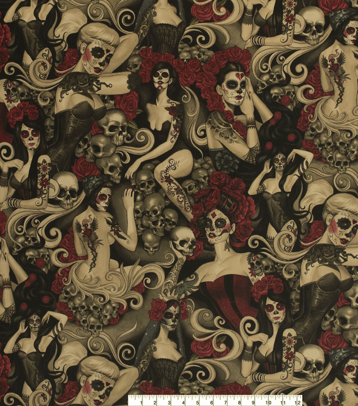 Alexander Henry Dark Smoke Las Elegantes Premium Cotton Fabric