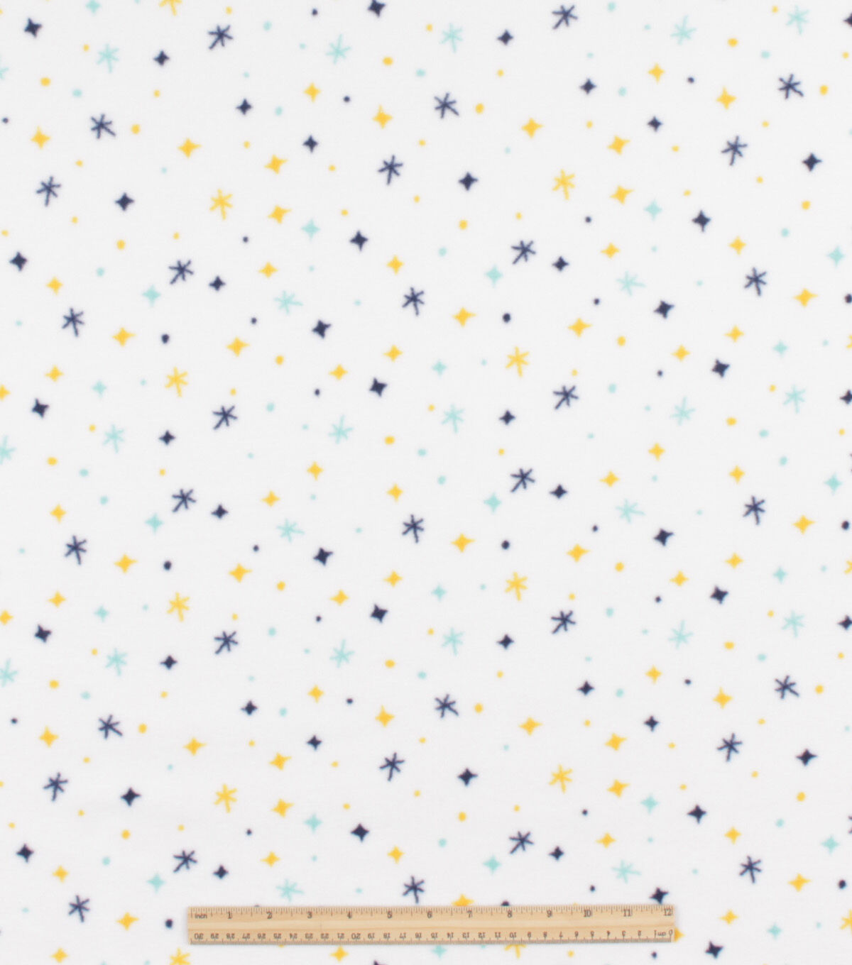 Sparkles on White Anti Pill Fleece Fabric by POP!