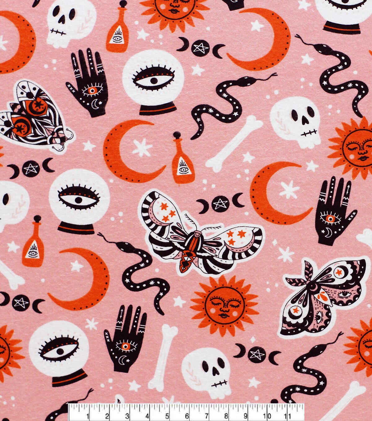 Super Snuggle Spooky Pink Icons Flannel Fabric
