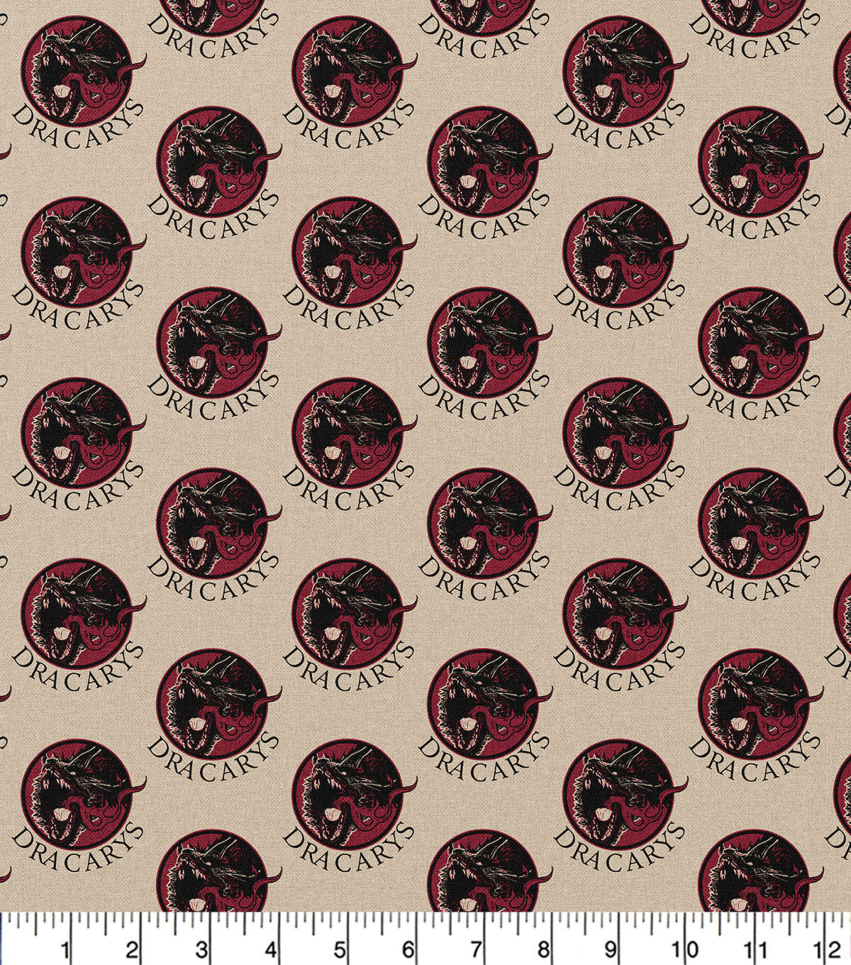 Game of Thrones Dracarys Badge Cotton Fabric