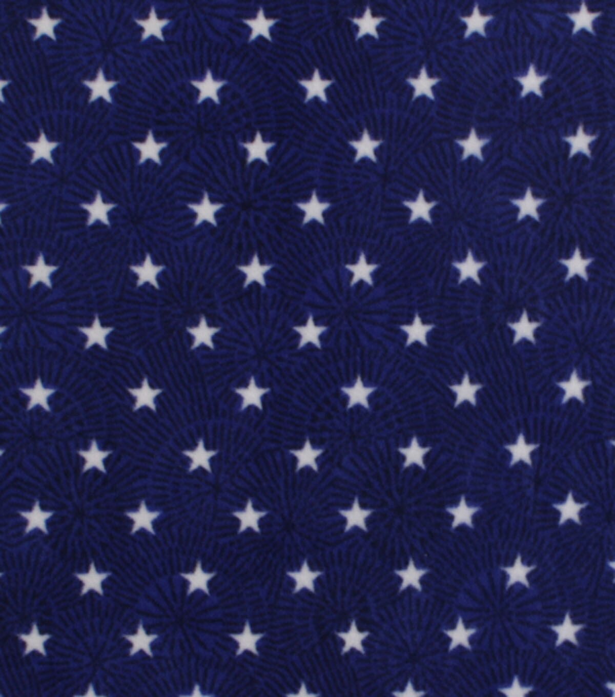 Stars on Blue Circles Anti Pill Fleece Fabric