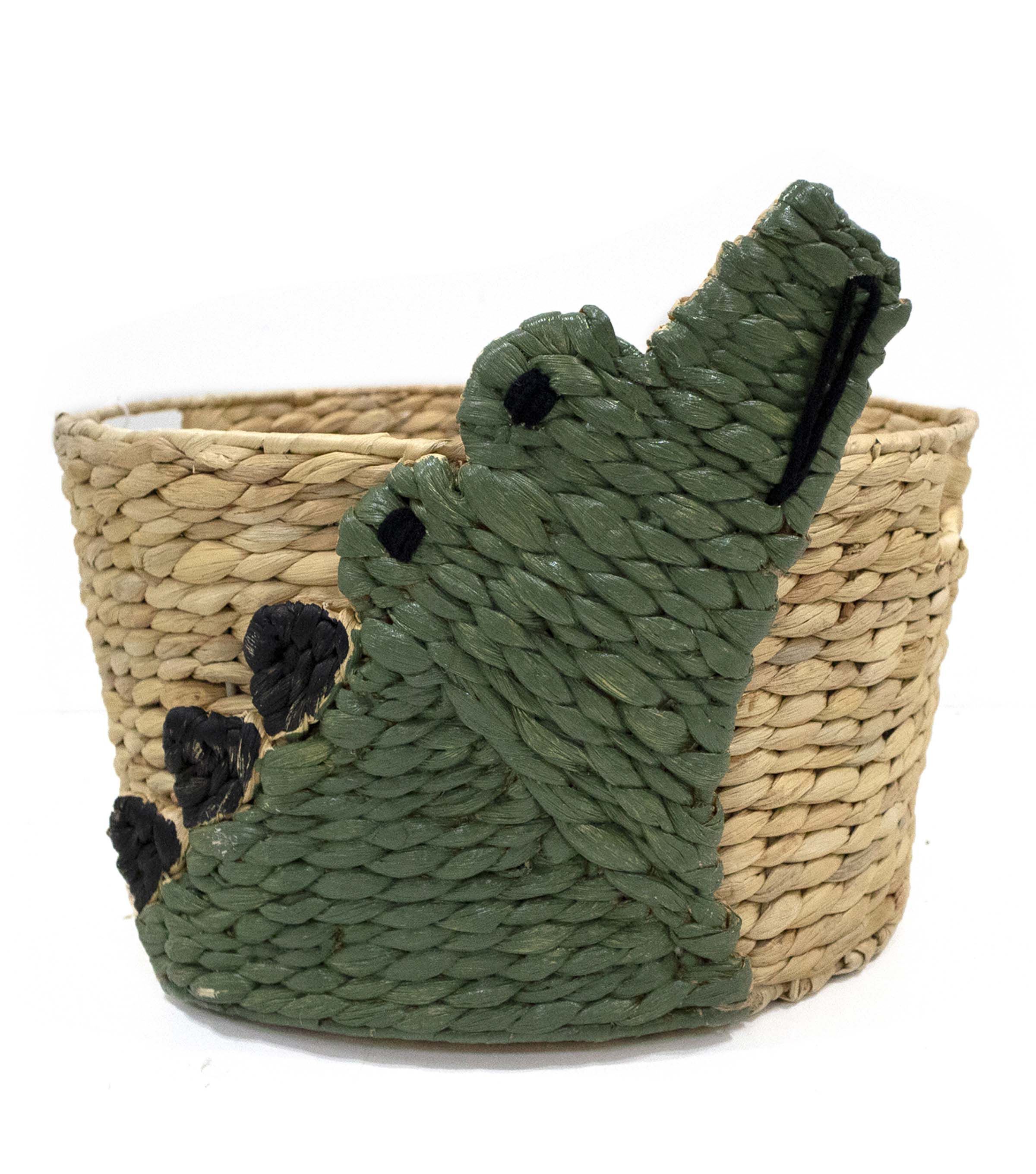 16 Crocodile Water Hyacinth Woven Basket by Place & Time