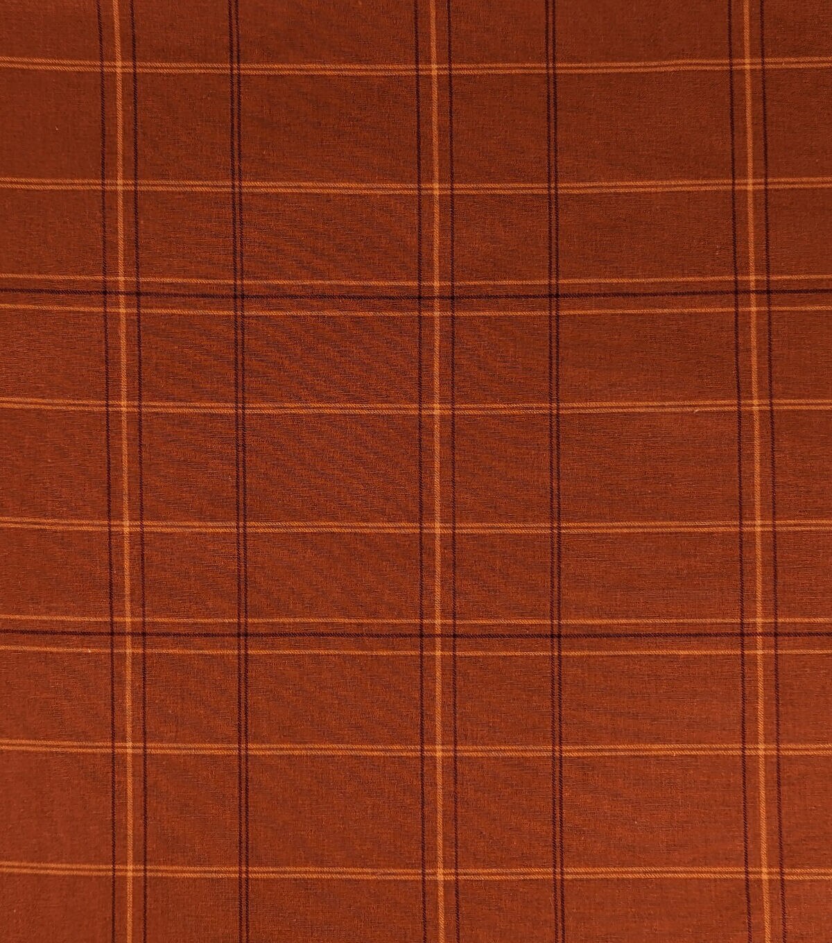 Orange Plaid Cotton Fabric