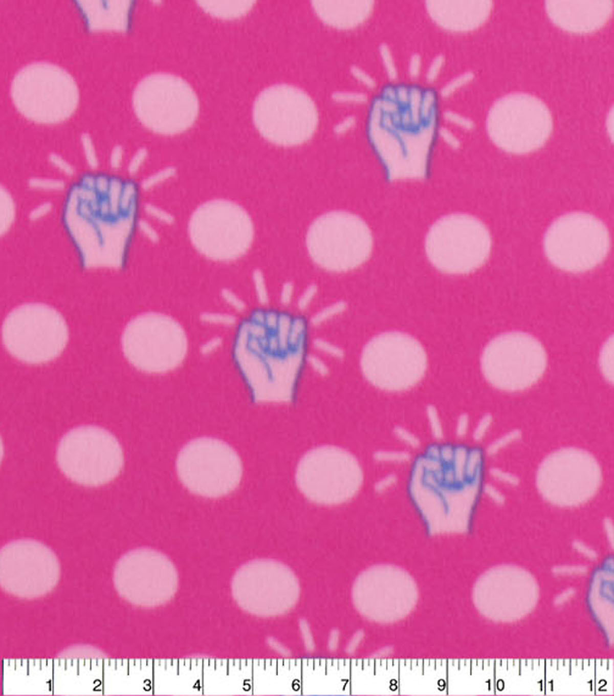 Girl Power Ok Hands Blizzard Fleece Fabric