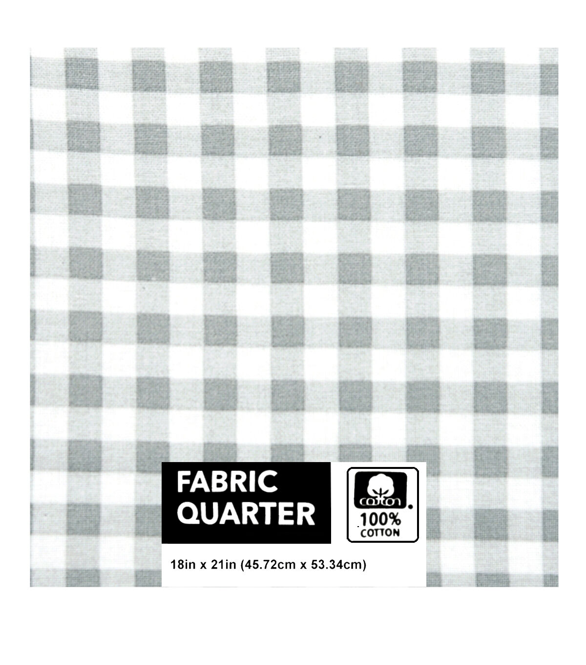 18 x 21 Gray Checkered Cotton Fabric Quarter 1pc by Keepsake Calico