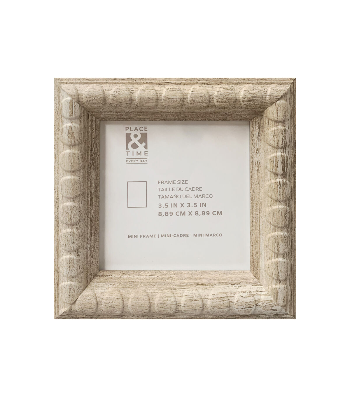 3.5 x 3.5 Beige Textured Tabletop Picture Frame by Place & Time