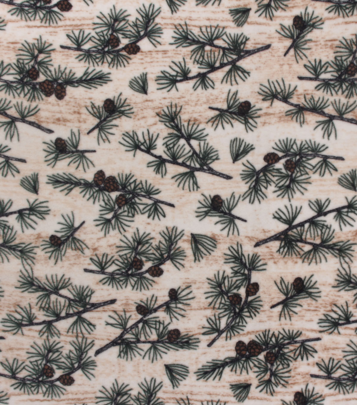 Rustic Pine Branches Anti Pill Fleece Fabric