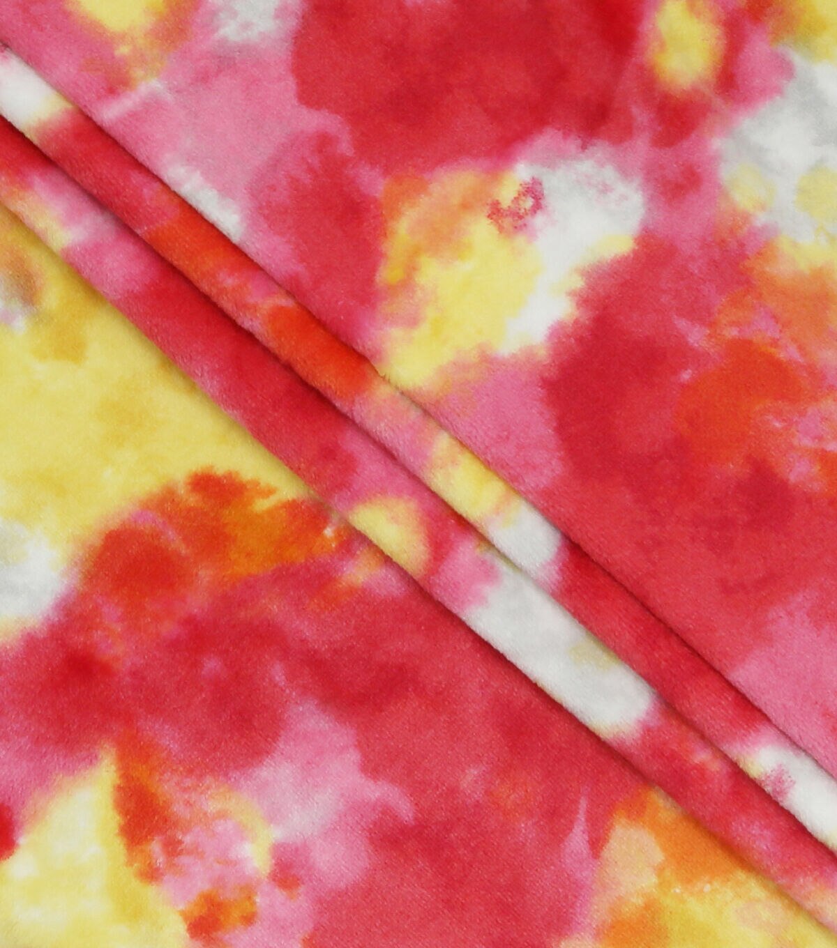 Pink & Yellow Tie Dye Sew Lush Fleece Fabric