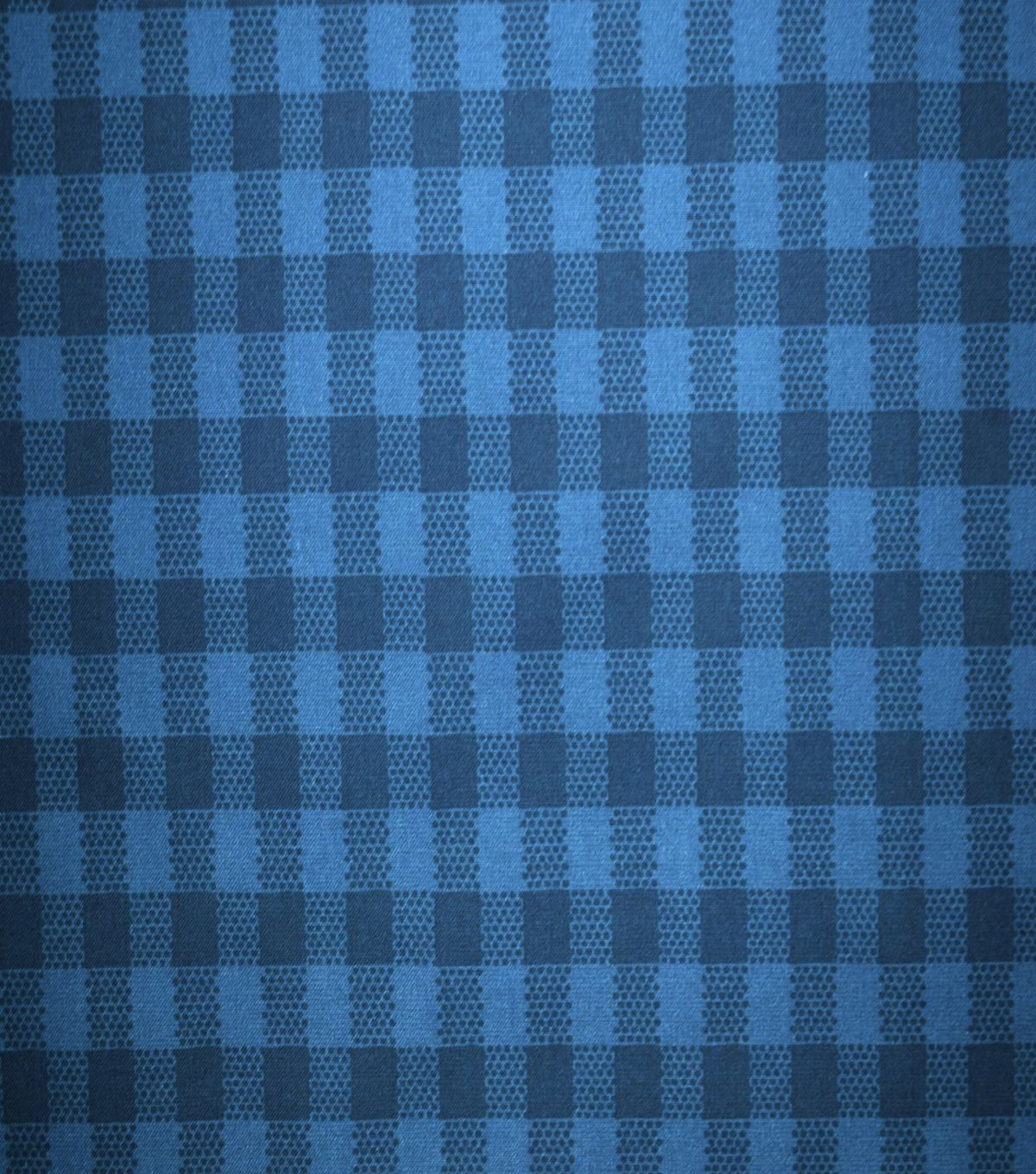 Blue Gingham Checks Quilt Cotton Fabric by Quilter's Showcase