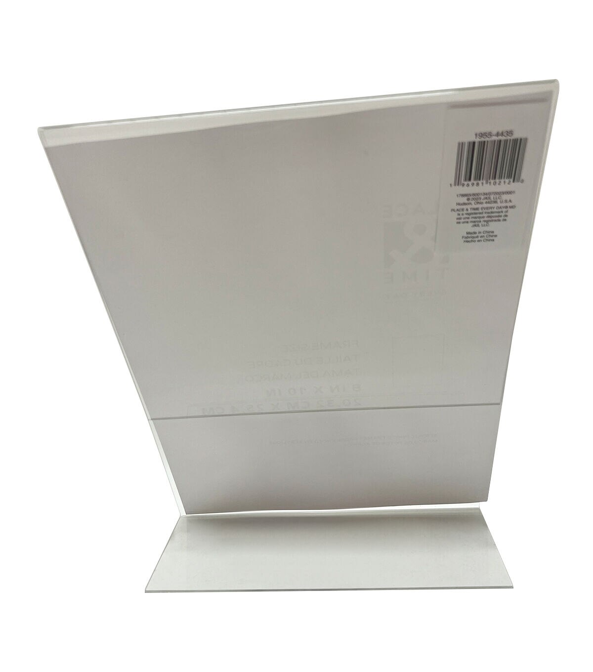 8 x 10 Clear Acrylic L Base Tabletop Picture Frame by Place & Time