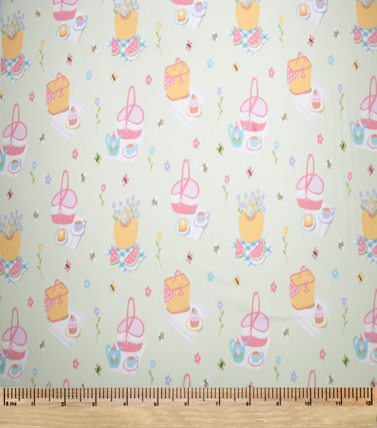 Super Snuggle Multi Picnic Baskets Flannel Fabric