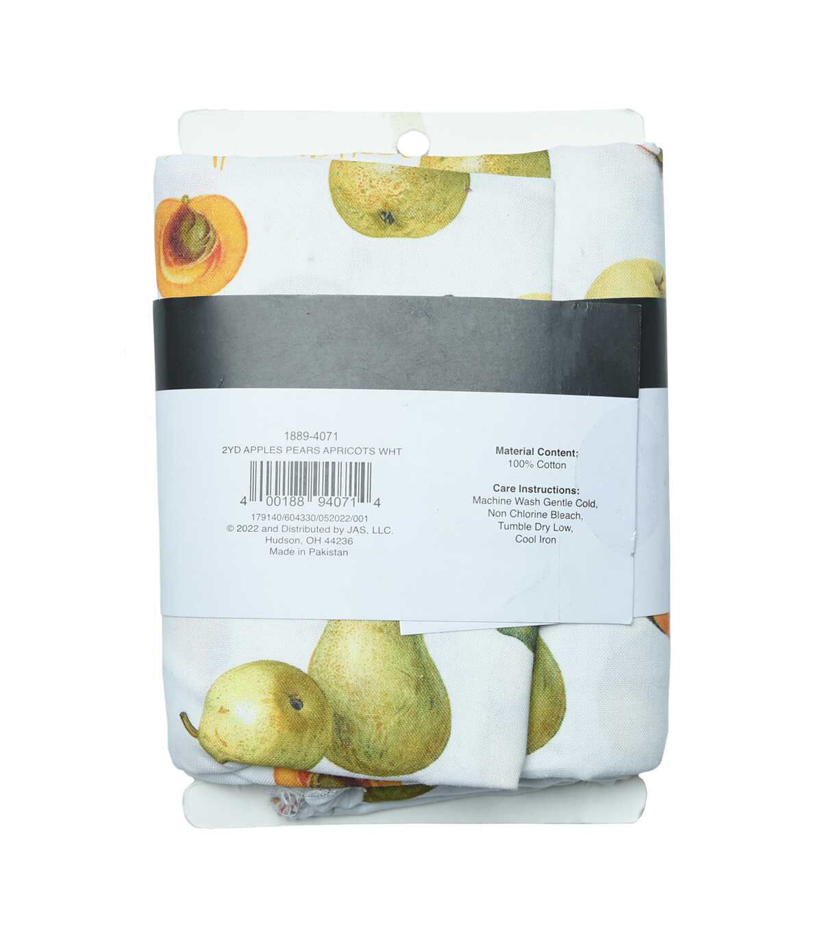 Apples Pears Apricots White Novelty Cotton 2 Yard Precut