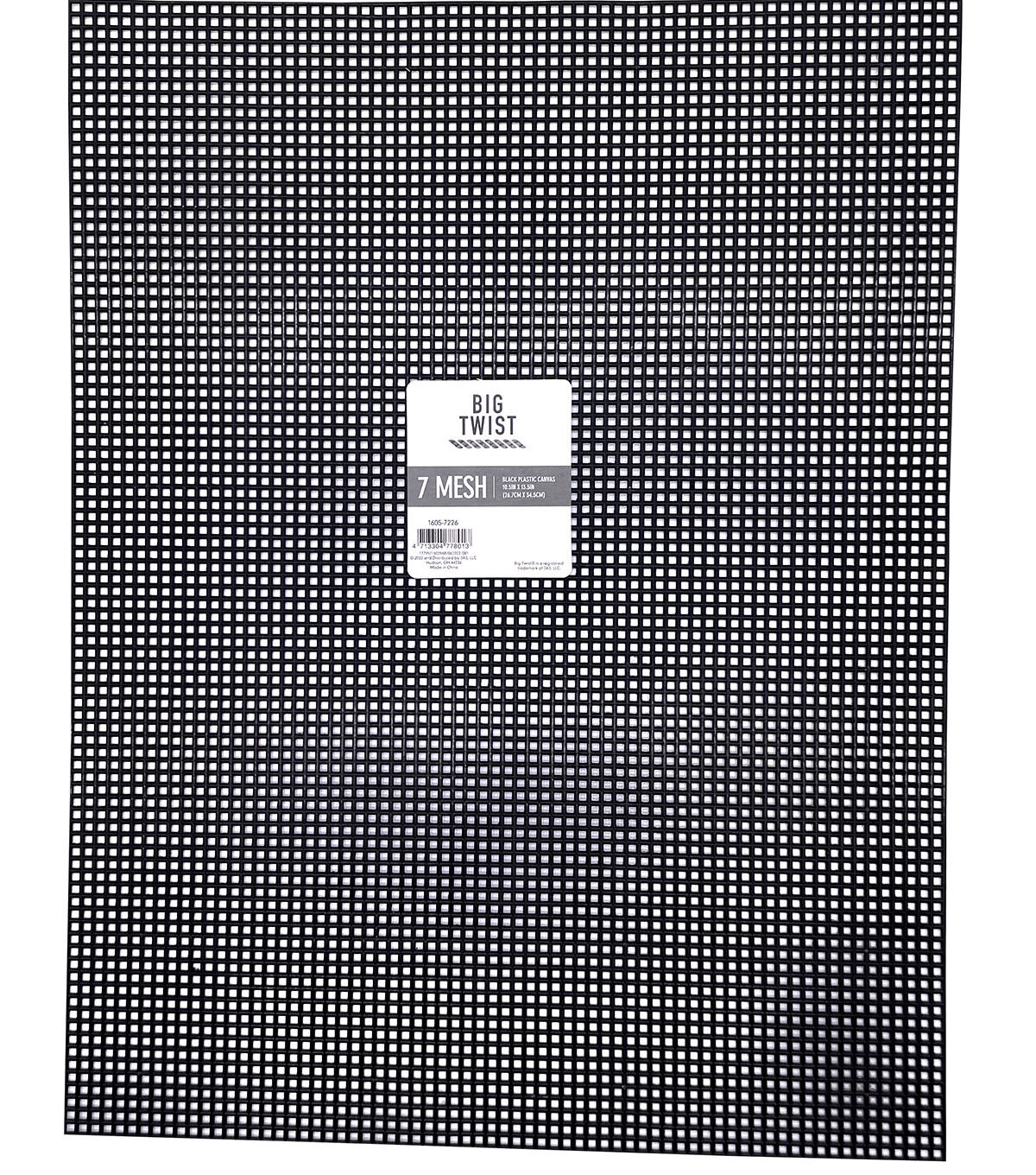 10.5 x 13.5 Stiff Black 7 Plastic Mesh Embroidery Canvas by Big Twist