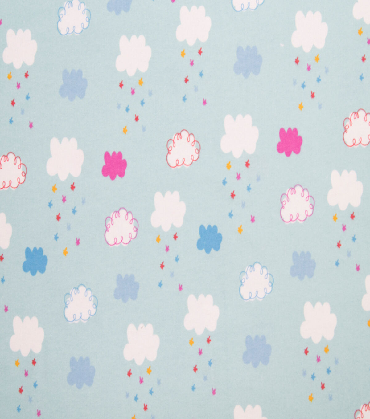 Super Snuggle Cloud & Rain Toss Flannel Fabric