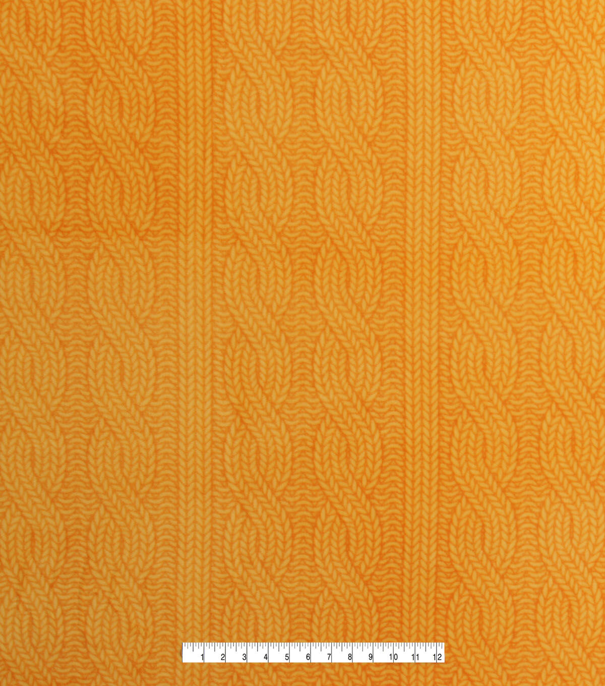 Yellow Cable Knit Anti Pill Fleece Fabric