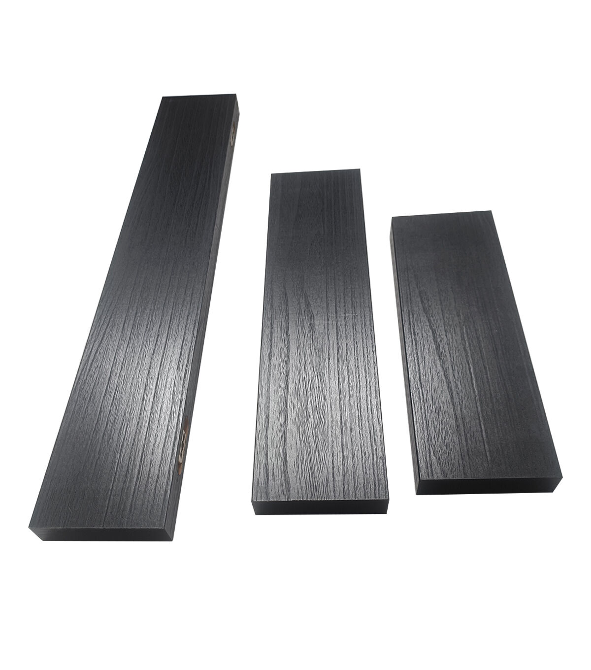 3pc Black Picture Frame Wall Shelf Set by Place & Time