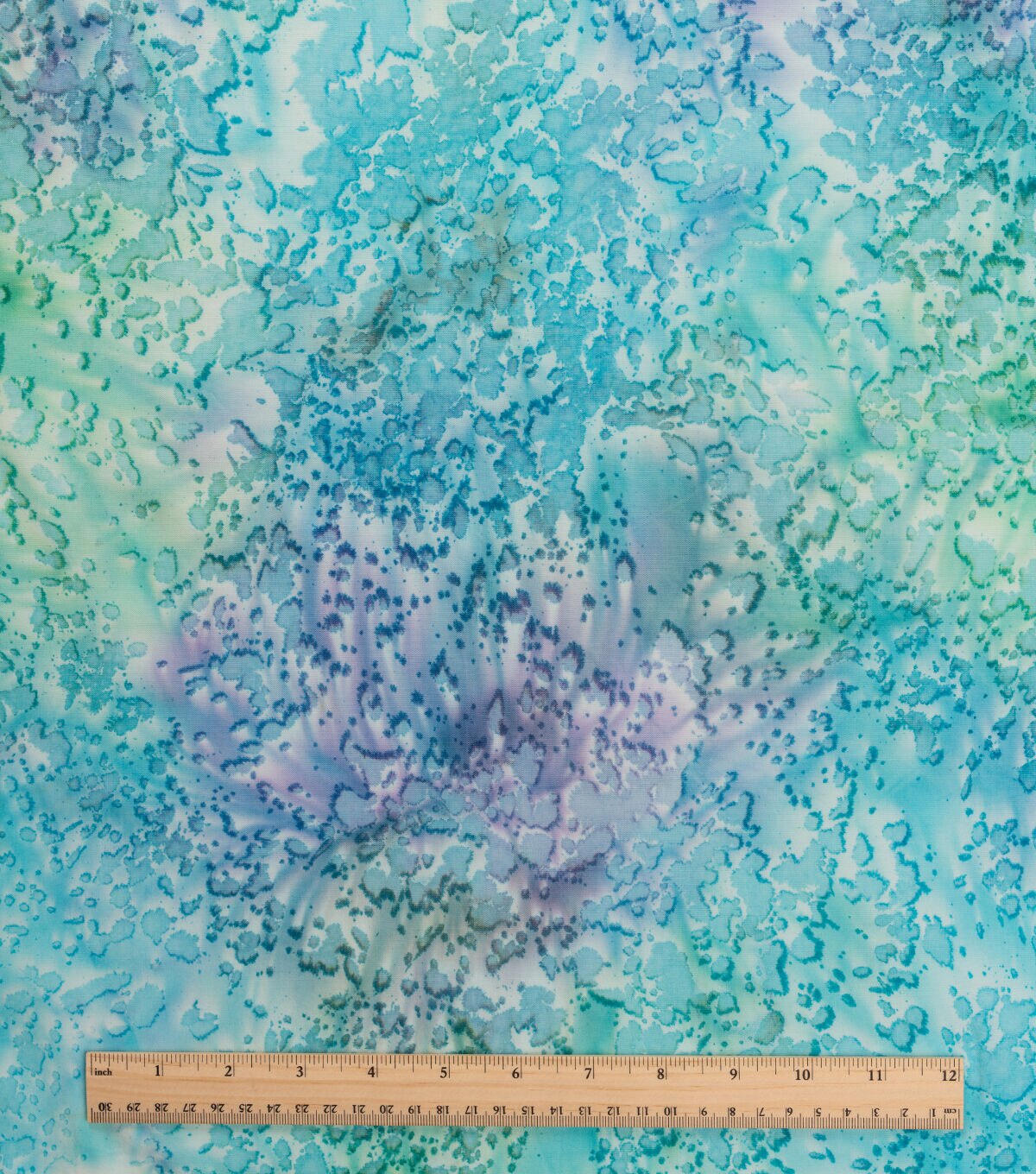 Blue & Green Pastel Tie Dye Batik Cotton Fabric