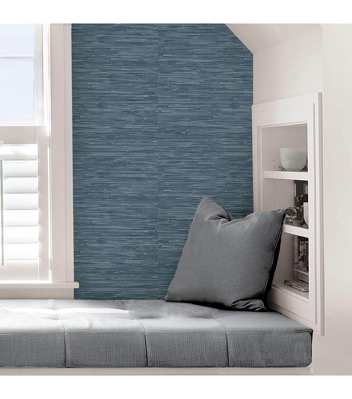 Wallpops NuWallpaper Peel & Stick Wallpaper Steel Blue Grassweave