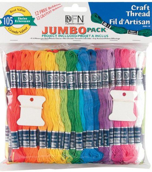 Jumbo Value Pack 105ct Craft Thread With 12 Bobbins