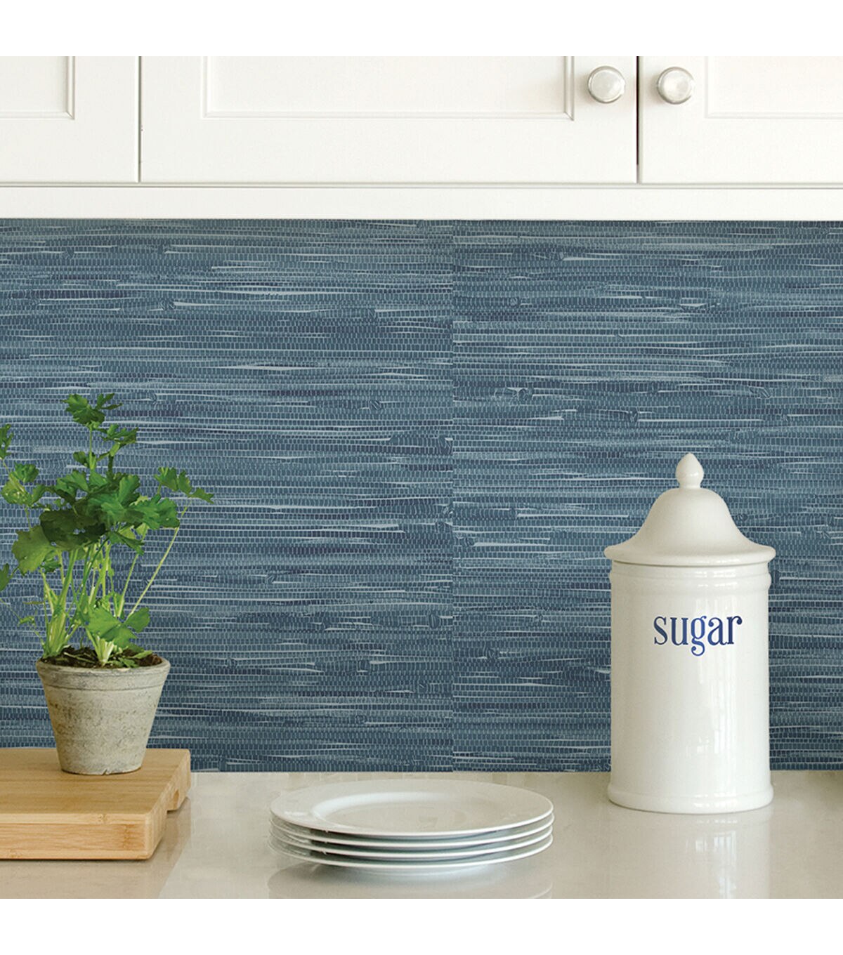 Wallpops NuWallpaper Peel & Stick Wallpaper Steel Blue Grassweave