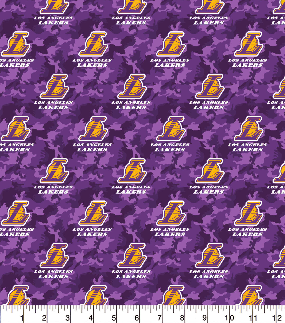 NBA Los Angeles Lakers Camo Cotton Fabric