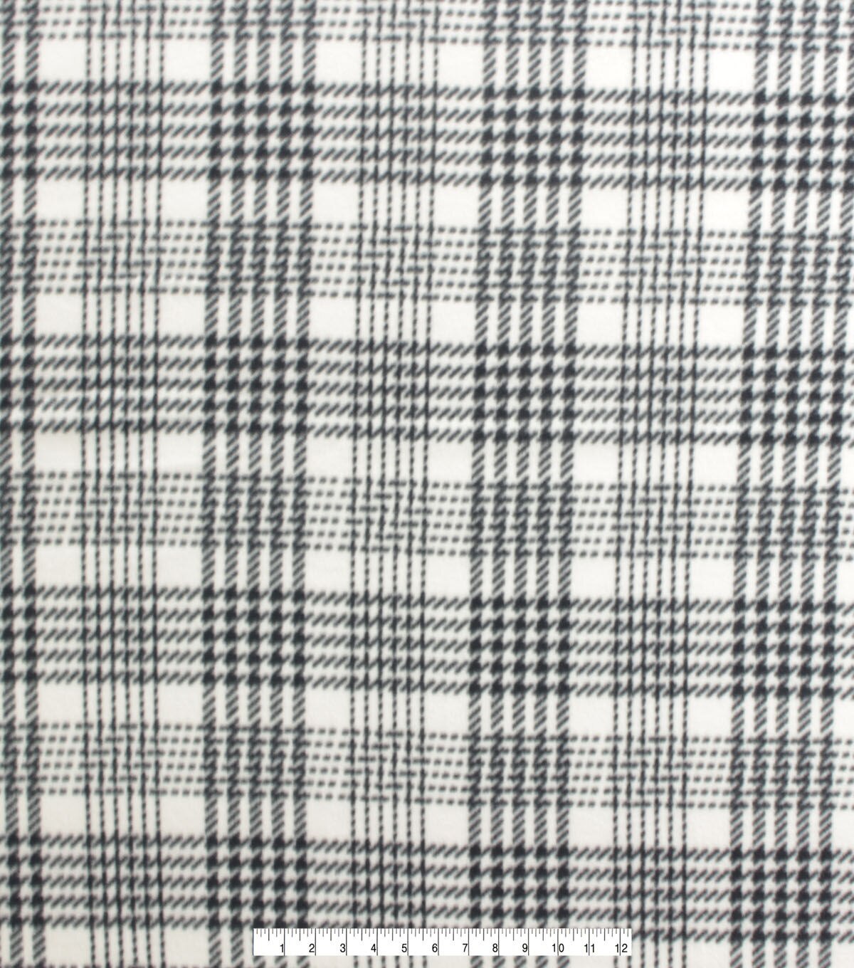 Black White Plaid Blizzard Fleece Fabric