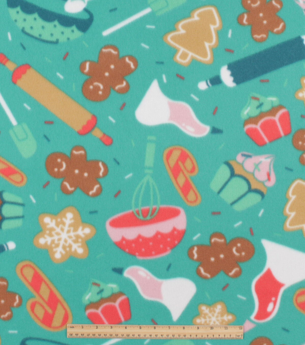 Baking Cookies On Blue Blizzard Fleece Fabric