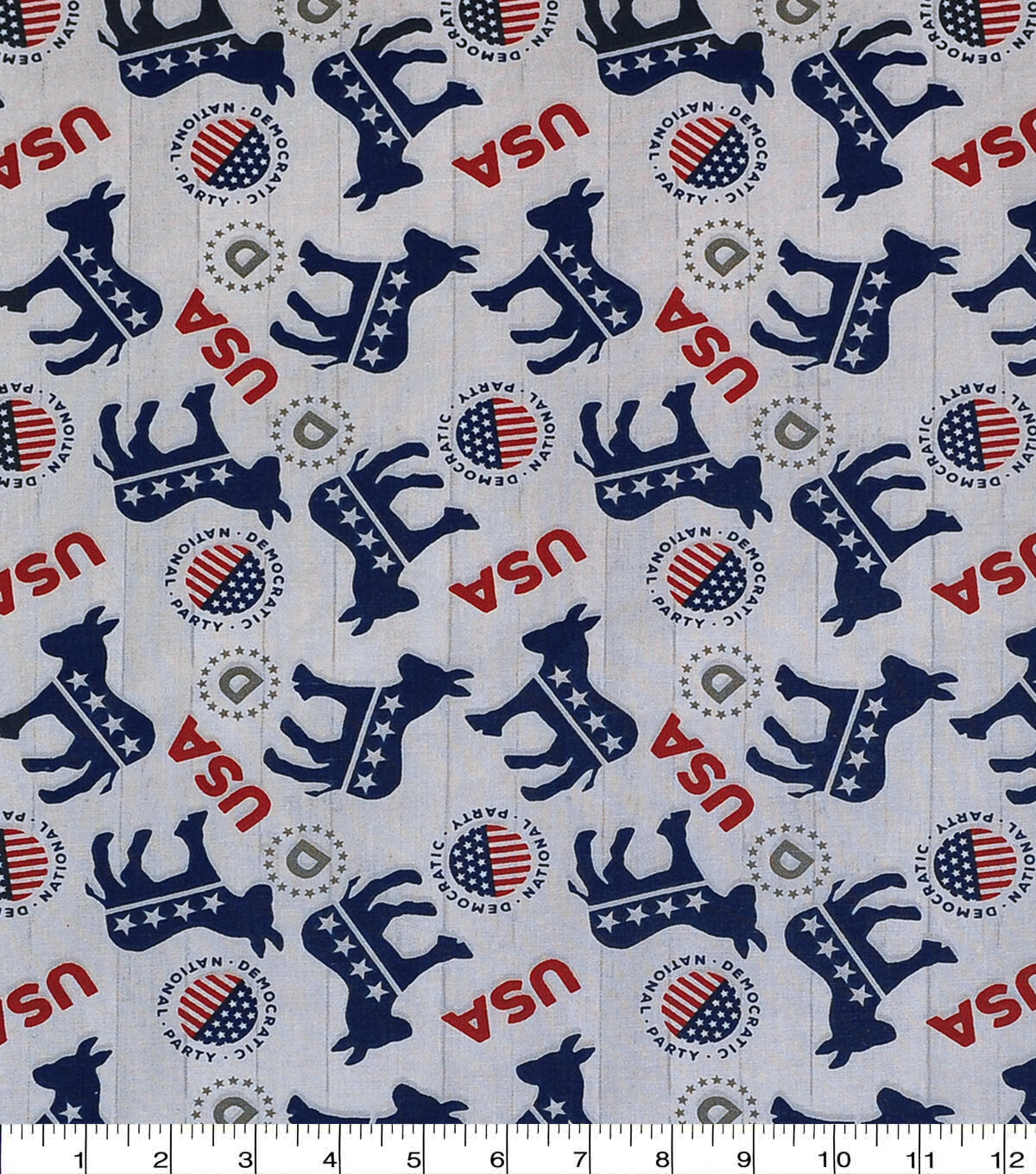 Democratic Donkeys Toss Patriotic Cotton Fabric