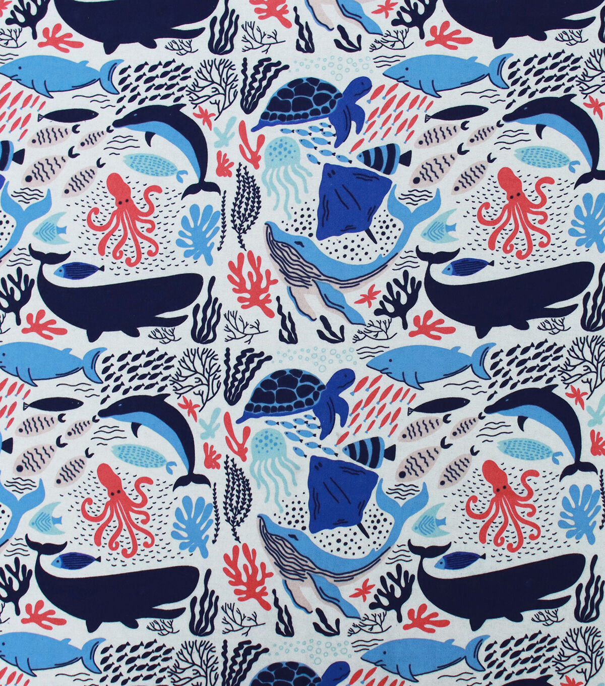 Bright Sea Life Super Snuggle Flannel Fabric