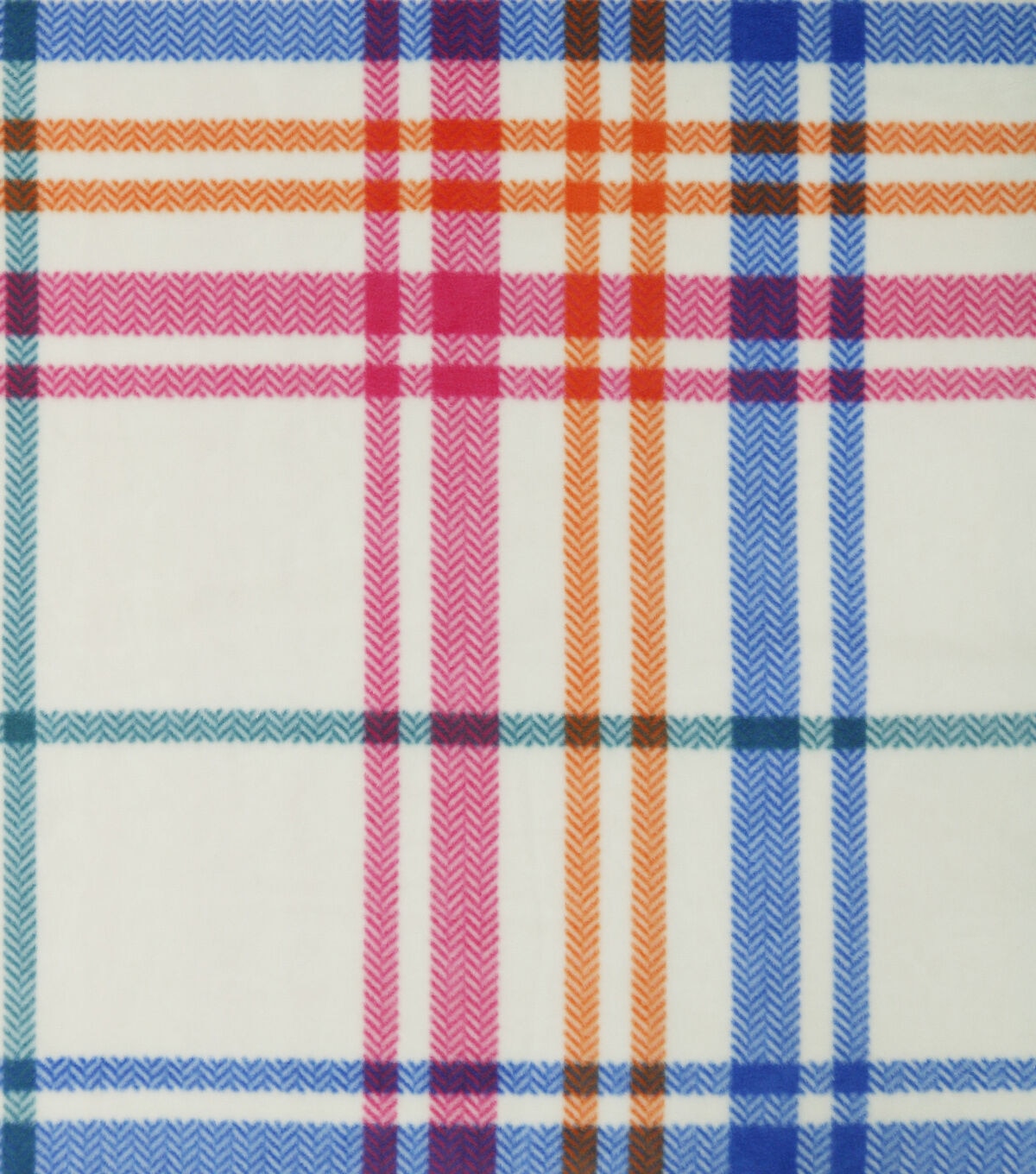 Multicolor Diagonal Plaid Anti Pill Fleece Fabric