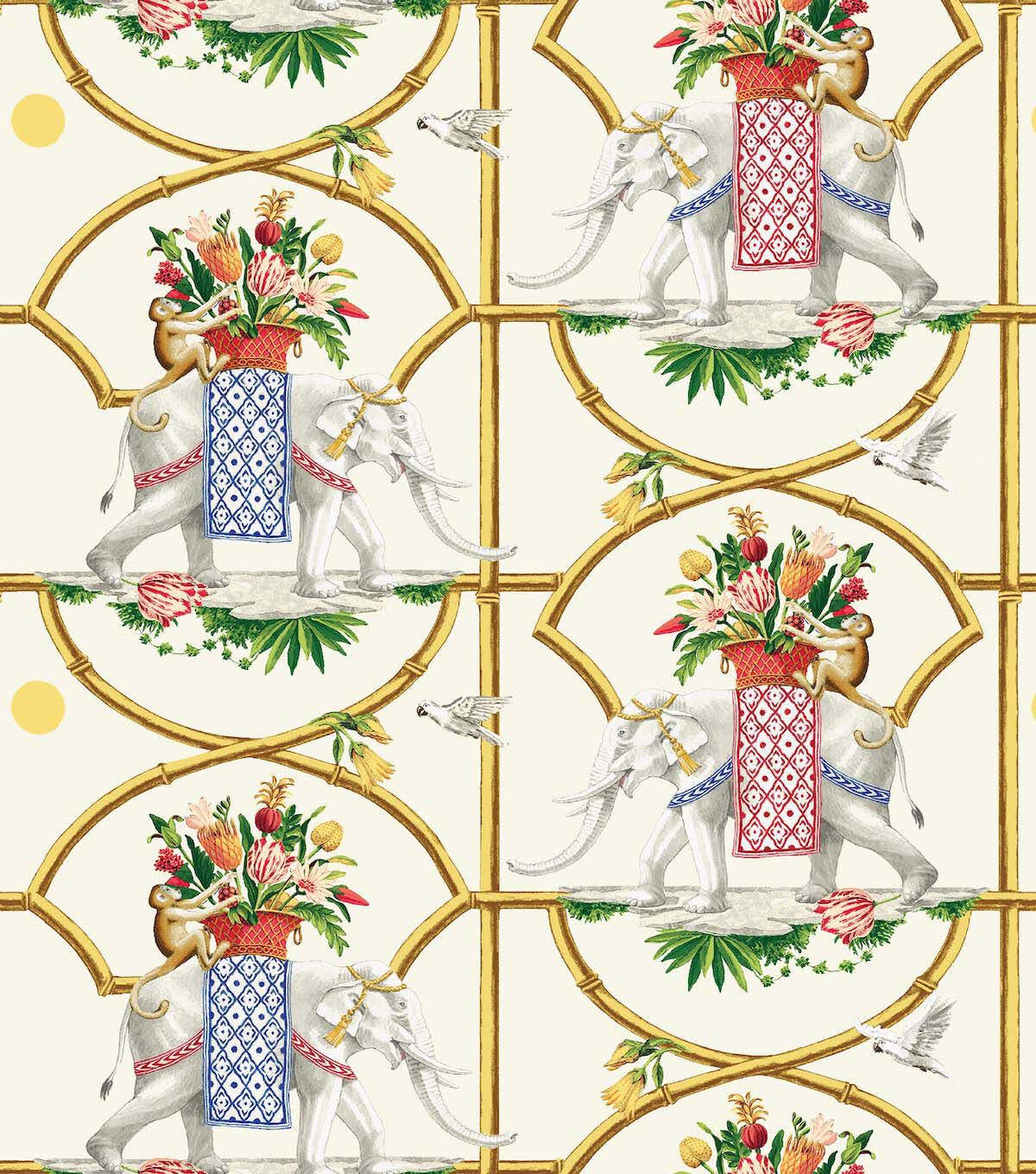 Harrison Howard 20.5' x 18' Ivory Chinoiserie Peel & Stick Wallpaper