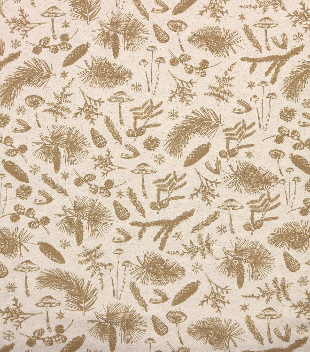 Tonal Greenery on Cream Super Snuggle Christmas Flannel Fabric