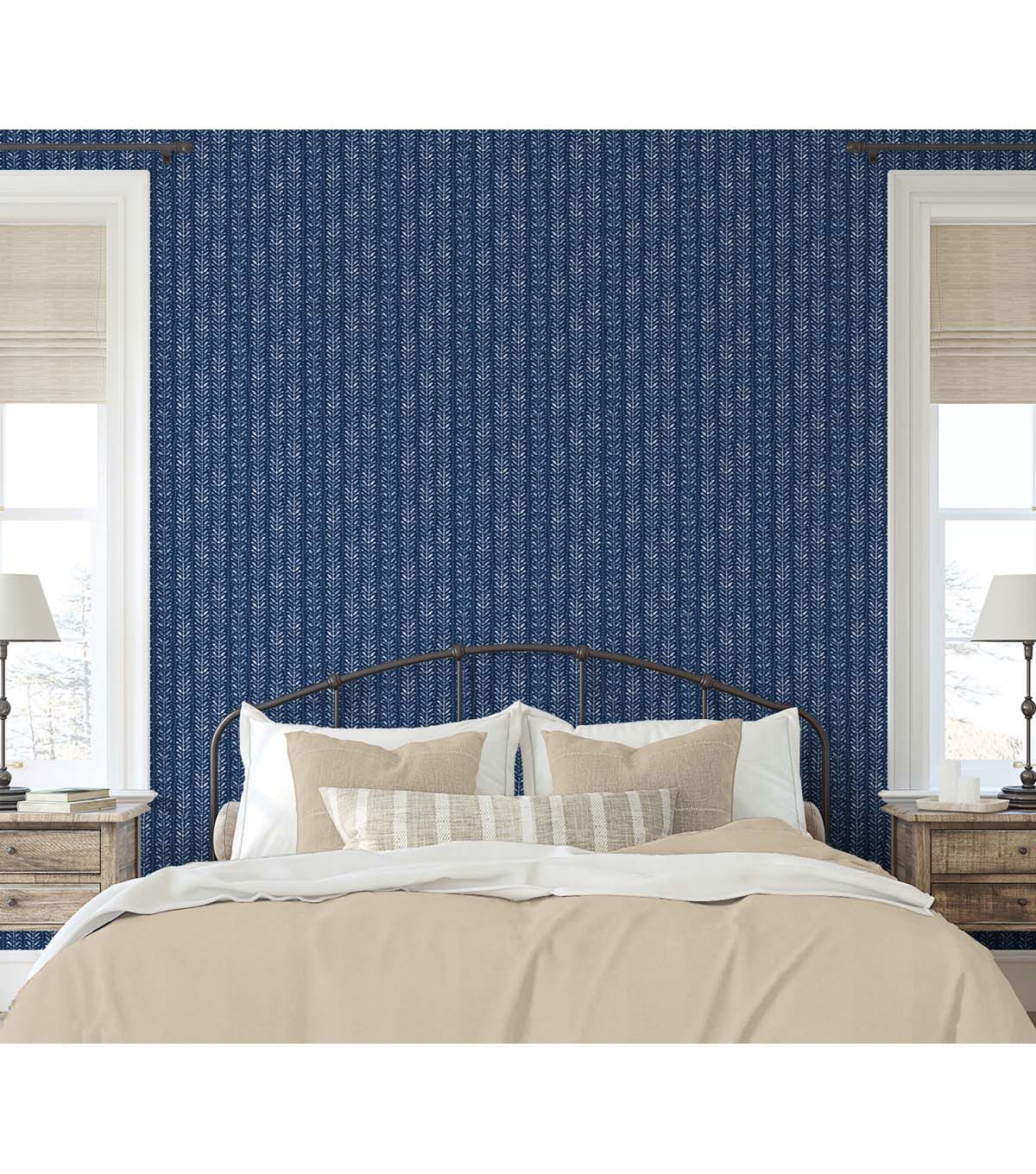 Surface Style 20.5' x 18' Indigo Kumo Branch Peel & Stick Wallpaper