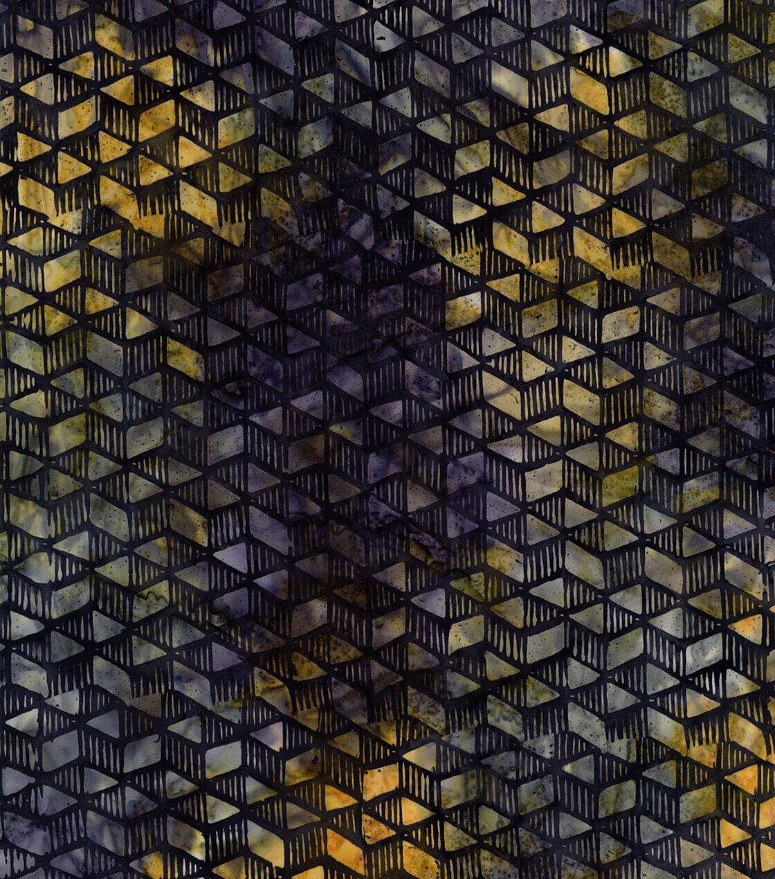 Hi Fashion Black Geometric Batik Cotton Fabric