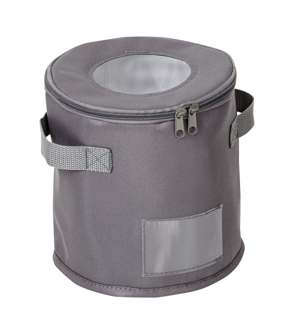 Honey Can Do 8 Gray Round Dinnerware Storage Box