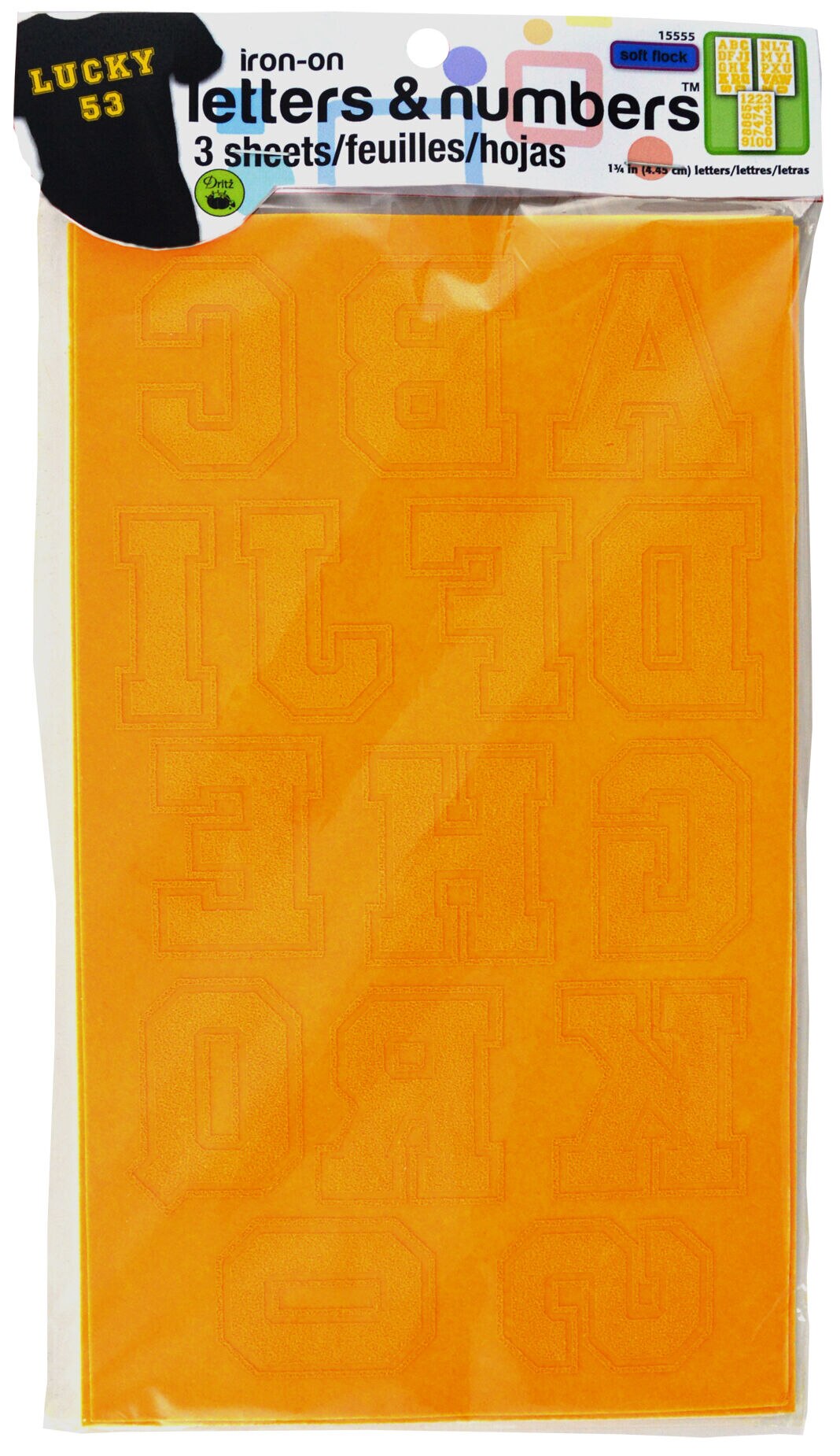 Dritz 1.75'' Flock Letters &Numbers Collegiate