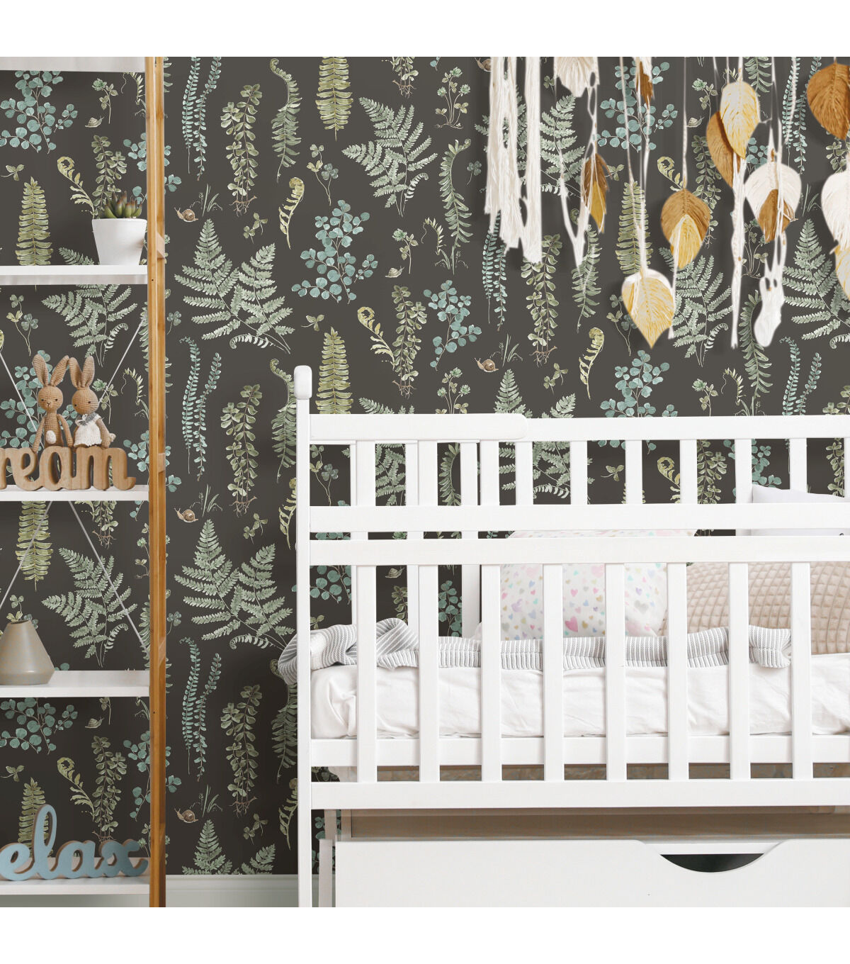 RoomMates 18 x 18' Forest Fern Study Peel & Stick Wallpaper