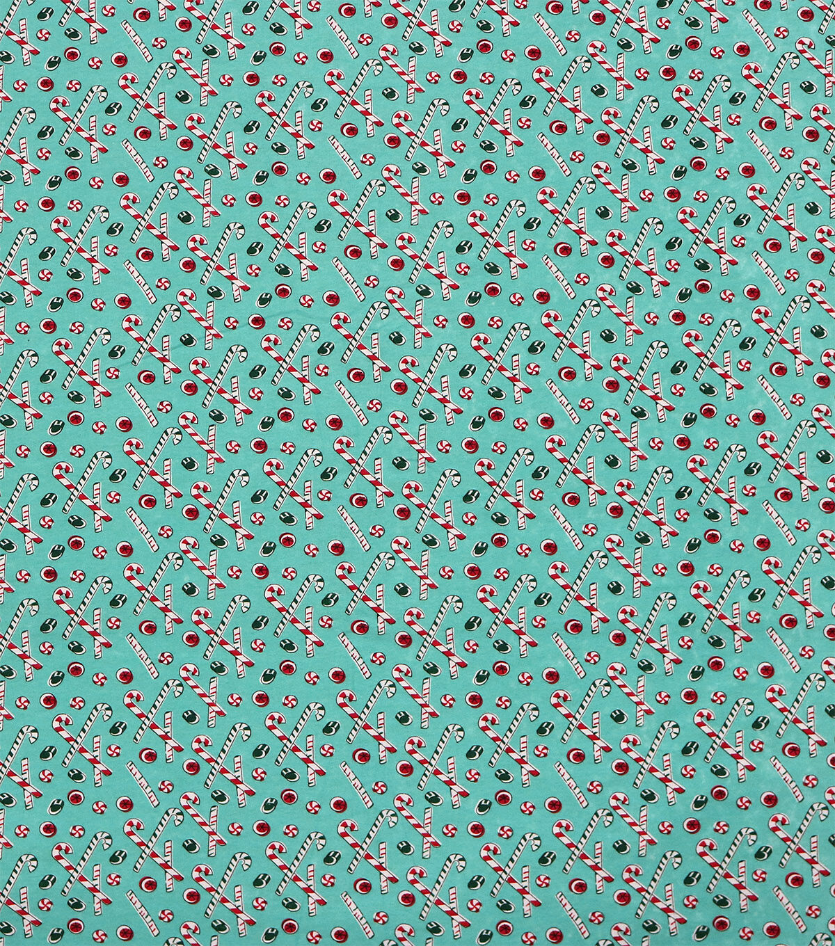 Candy Canes on Blue Super Snuggle Christmas Flannel Fabric