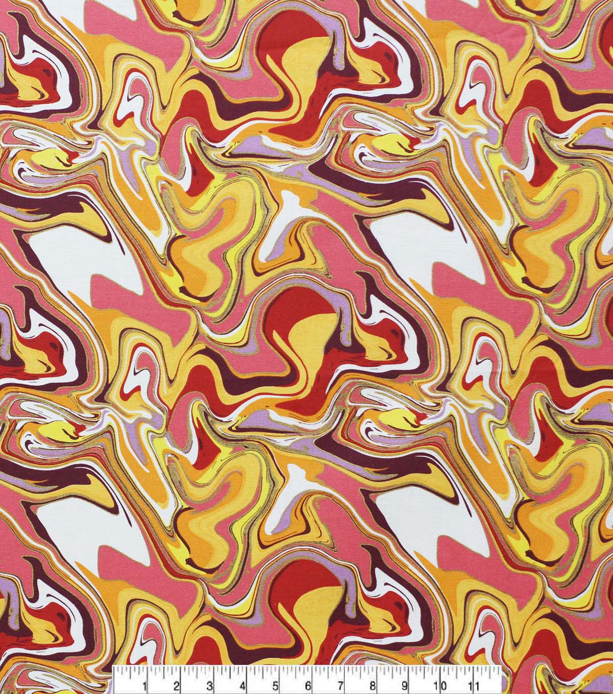 70s Pink & Yellow Marble Quilt Metallic Cotton Fabric by Keepsake Calico