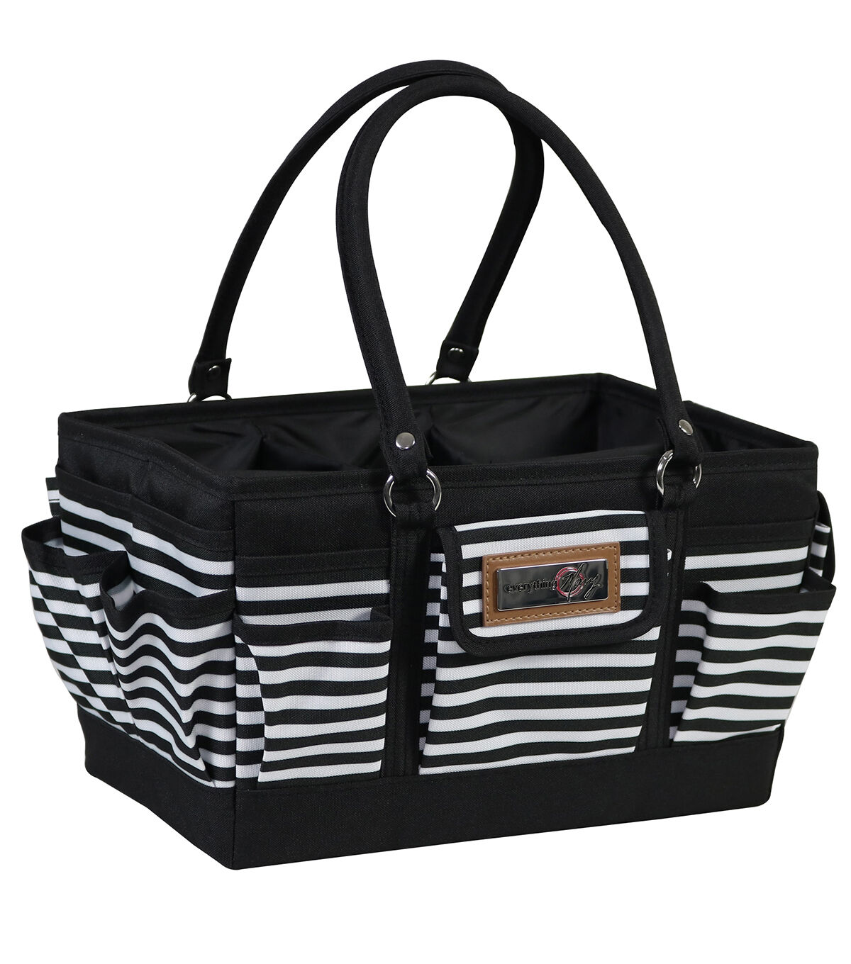 Everything Mary 13 Black & White Stripe Collapsible Deluxe Store & Tote
